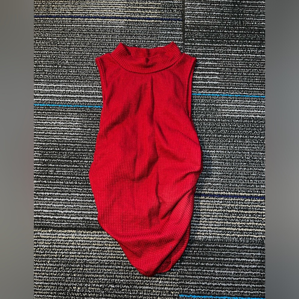 SHEIN waffle knit full length tank Womens size S. Ruched sides for cinched look
